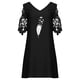 thumbnail image 5 of Vestidos de manga corta con hombros descubiertos y encaje con cuello en V estampado sexy de verano para mujer Fridja bnh5532, 5 of 9