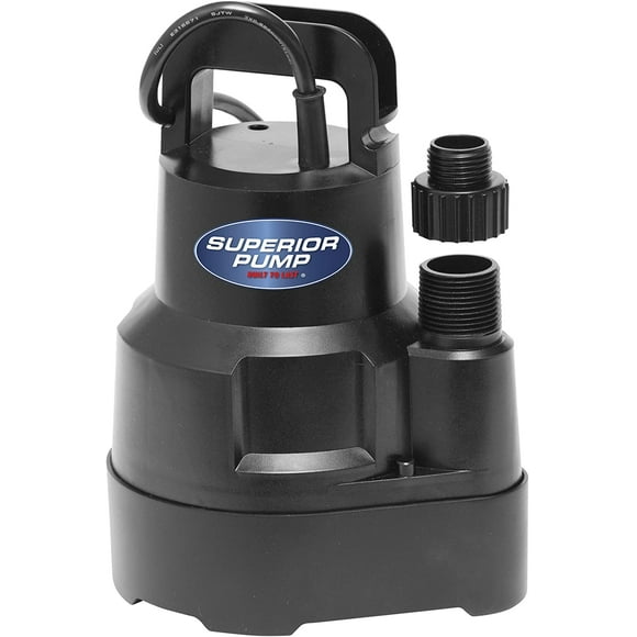 Superior Pump 91014 Thermoplastic Oil-free Utility Pump, 1/4 HP, Black