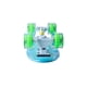 thumbnail image 3 of Patineta semiprofesional Display minicruiser tipo Penny deck azul trucks blancos ruedas verdes transparentes, 3 of 4