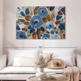thumbnail image 2 of Elephant Stock Contemporary Tapestry Blue Wall Art - Horizontal Canvas Wall Art - Living Room Wall Decor - Floral And Botanical Canvas - Blue And Beige Decor By Silvia Vassileva - 48" x 32", 2 of 8