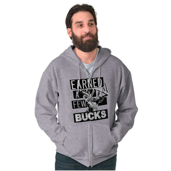 Hunter Funny Earned a Few Bucks Zip Up Hoodie Men's Women's Brisco Brands S