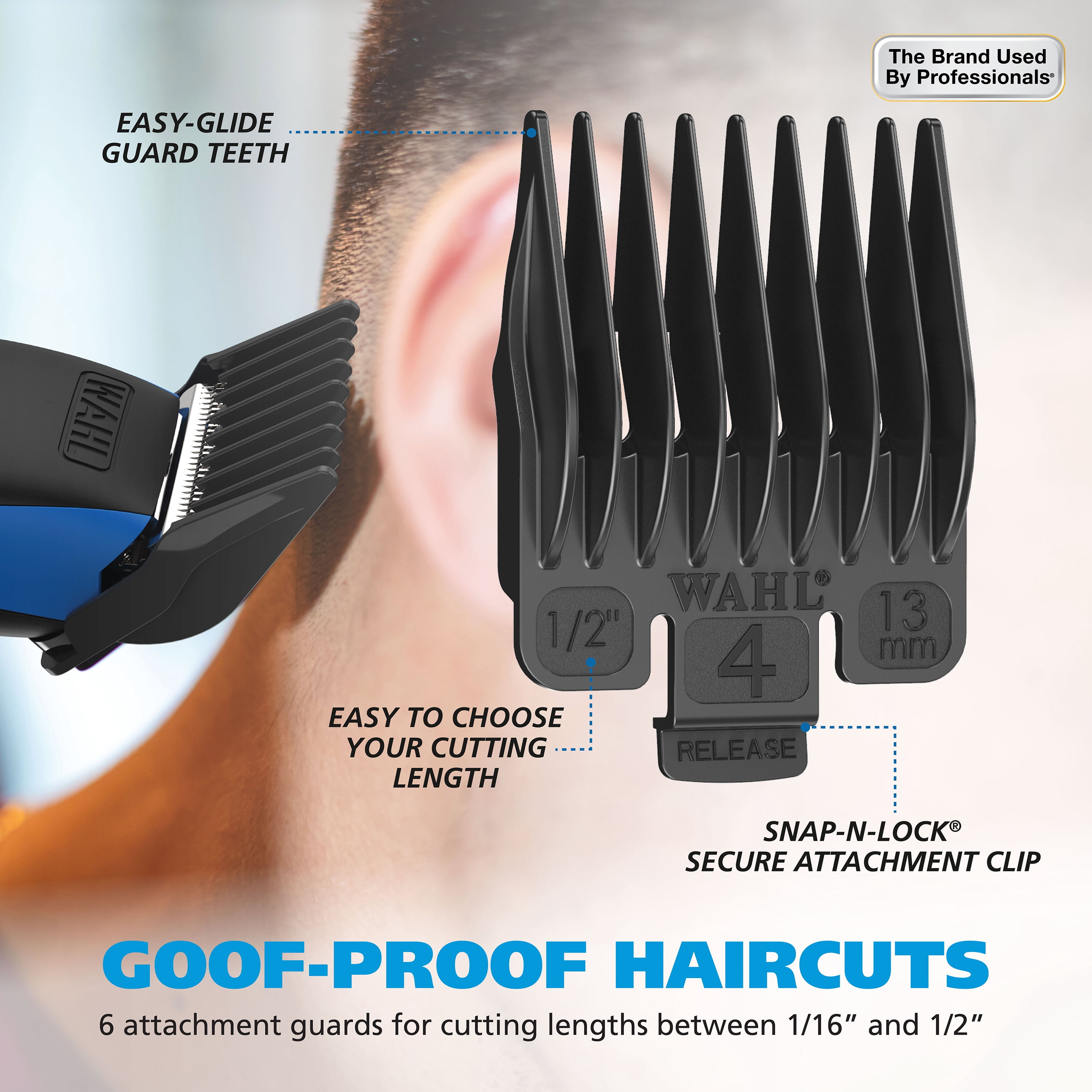 Wahl Close Cut Pro Rechargeable Hair Clipper with 3x Closer Cutting , Black-Blue 3028787