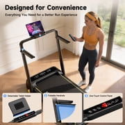 YPOO Foldable Treadmill with Incline, 2.5HP Portable Walking Pad with Handle for Home Office, LED Display, Remote Control and 300 lbs Capacity