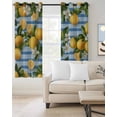thumbnail image 2 of Summer Lemon Blackout Curtains for Bedroom Living Room Darkening Curtains 84 Inch Length 2 Panels Set Farmhouse Botanical Fruit Blue Striped Window Curtain Window Treatment Grommet Drapes 52"x84", 2 of 9