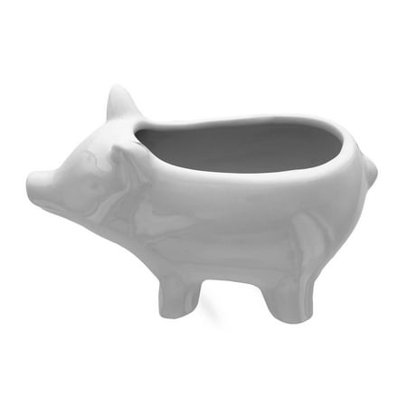 Leisure Arts Ceramic Vase White Pig 3.5