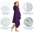 thumbnail image 7 of Purple Black Ornament Eye Pattern Hooded Bath Towel，50"x30" for Ages 3 To 12 Kids, Quick Dry Lightweight Soft Microfiber Hood Beach Towel Cover Up for Kids, 7 of 7