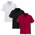 thumbnail image 2 of dazeni 3 Pack Boys Golf Shirts Summer School Uniform for Boys Short Sleeve Henley Shirts with Collared Soft Cotton Athletic Tops Solid Wine2, 2 of 9