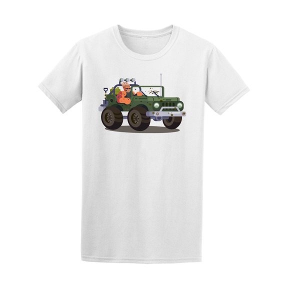 Guy Driving Militar Car Tee Men's -Image by Shutterstock