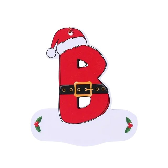 Xihbxyly Adornos Navideños con Letras, Colgante de Madera con 26 Letras Del Alfabeto, Adornos Rojos para Árbol de Navidad, Decoración Festiva para El Hogar o La Oficina, Regalo Personalizado para Las