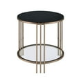 thumbnail image 3 of ACME Abisha Metal/Glass End Table with Stone Top in Black/Champagne Gold, 3 of 3