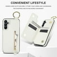 thumbnail image 5 of Cutyskin for Samsung Galaxy A55 Wallet Case【RFID Blocking】 with Card Holder Cash Pocket Zipper Bills Slot, Soft PU Leather Magnetic Back Folio Kickstand, Finger Ring Holder Hook Case, White, 5 of 8