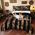 thumbnail image 3 of Manfei Camo US Flag Queen Comforter Set, Hunting Mallard Duck Comforter Sets Queen, Brown Black, Black Reversible 3pcs, 1 Comforter and 2 Pillowcases, 3 of 6