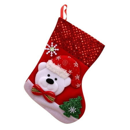 

Veki Christmas Socks Cloth Christmas Sock Bag And Christmas Hanging Socks For Party Decoration And Christmas Cartoon Red Set Chandelier Crystals Long