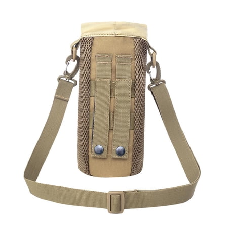 Khaki MOLLE Water Bottle Pouch - Tactical Hydration Carrier For Camping Hiking