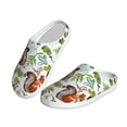 thumbnail image 2 of Fotbe Mosaic Forest Squirrel Pattern Women's Fuzzy Curly Fur Memory Foam Loafer Slippers Indoor Outdoor Slippers Winter Home Shoes-46/47, 2 of 7
