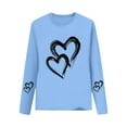 thumbnail image 2 of Light Blue Girls Long Sleeve Shirt | Soft & Stretchy Heart Print Top for Kids Little & Big Girls | Everyday Casual Tee,Size 5-6 T, 2 of 6