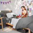thumbnail image 5 of Virtu College Dorm Room Essentials Complete Set, Twin XL Comforter Set, Dorm Bedding, Twin Xl Bed In a Bag Comforter Set with All Dorm Accessories and Bedding, Grey, 5 of 8