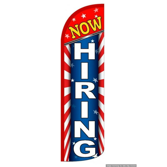 NOW HIRING Windless Flag (Hardware Not Included) |Advertisement /Business Flags | Feather Flag |