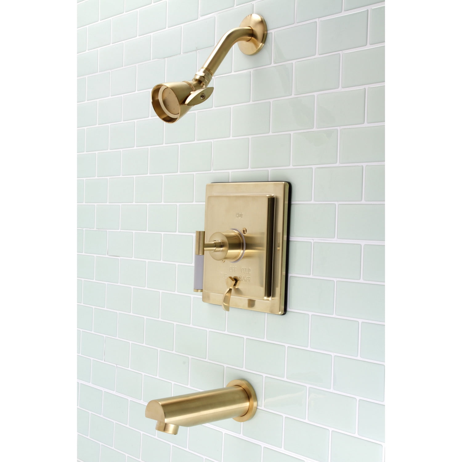 Kingston Brass KB86570CKL Kaiser Single-Handle Tub and Shower Faucet, Brushed Brass