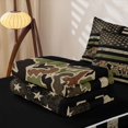 thumbnail image 5 of Erosebridal Olive Green Vintage US Flag Zipper Queen Comforter Set with Fitted Sheet and 2 Pillowcases for Boys Men, Rustic Camouflage Zipper Bedding Set, Black Reversible, 4-Piece, 5 of 7