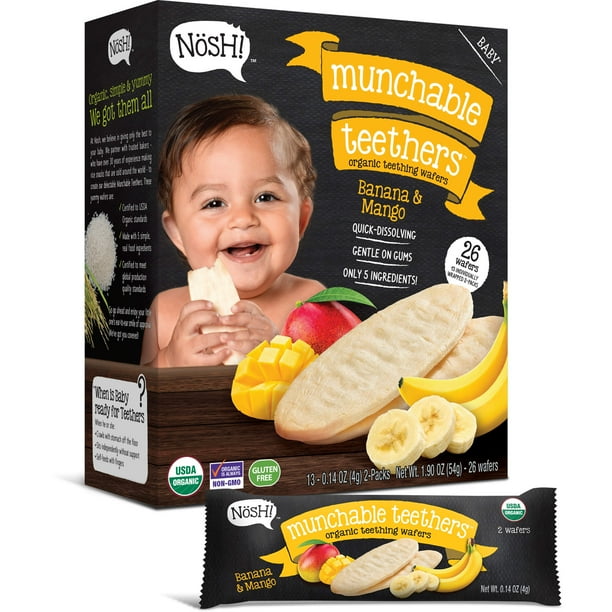 Nosh Organic Banana and Mango Munchable Teethers, Baby