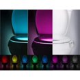 thumbnail image 4 of Motion Sensor Toilet Night Light Home Toilet Light Bathroom Human Movement Sensor Toilet Seat Light 8 Color Change Memory Light Detection (1 Pack), 4 of 5