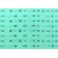thumbnail image 1 of Ahgly Company Indoor Rectangle Abstract Turquoise Blue Modern Area Rugs, 8' x 12', 1 of 4