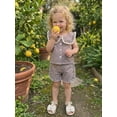 thumbnail image 4 of Loicainy Baby Toddler Girl Summer Outfits Plaid Clothes Set 6 12 18 24 Months 2T 3T 4T Sleeveless Print Tops + Shorts, 4 of 9