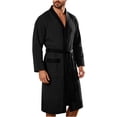 thumbnail image 5 of successthop Bathrobes for Men Long Sleeves Bathrobe Knee Homewear Belted Sleepwear Jacquard After Bath Fall Loungewear, 5 of 8