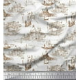 thumbnail image 1 of Soimoi Poly Georgette Fabric Yacht & Architecture Structure Architectural Print Fabric by The Yard 52 Inch Wide, 1 of 3