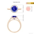 thumbnail image 6 of ANGARA Natural Round 1.8 ct Tanzanite Cathedral Ring with Diamond Halo in 14K Rose Gold for Women (Size-8mm) | December Birthstone, Anniversary, Jewelry Gift for Women | Natural Tanzanite Ring, 6 of 10