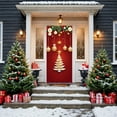 thumbnail image 4 of NWOKYZGH Merry Christmas Banner Xmas Front Door Cover Christmas Tree themed Door Banner Decorations, Merry Christmas and Happy New Year Backdrop for Holiday Party Supplies, 4 of 6