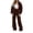 Coffee, variant on Sweatsuit Sets for Women Nelozsy Women's Winter Casual Ribbed Zip-Up Round Neck Top Elastic Waist Drawstring Pants Set 2-Piece Set White XL