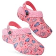 thumbnail image 1 of Zuecos Disney Stitch con forro polar para niñas, color rosa Stitch/Angel, 1 of 1
