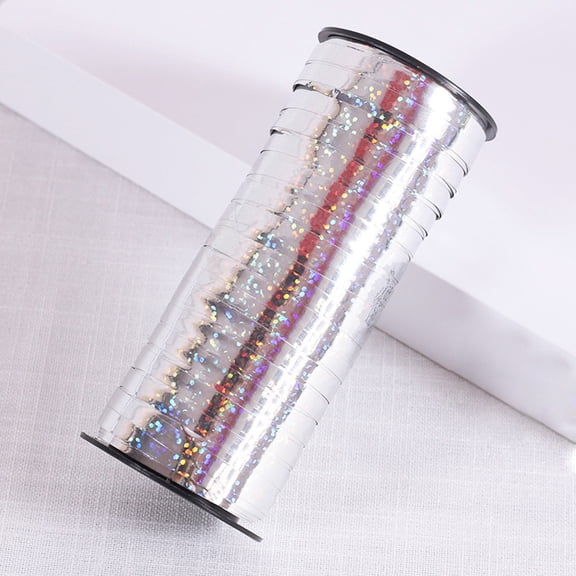 ELAYARD Silver Balloon Ribbon Plastic Curling Ribbon Roll for Party Festival Decorations 1Pcs