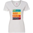 thumbnail image 3 of Inktastic Calf Roping Rodeo Eat Sleep Roping Repeat Women's V-Neck T-Shirt, 3 of 5
