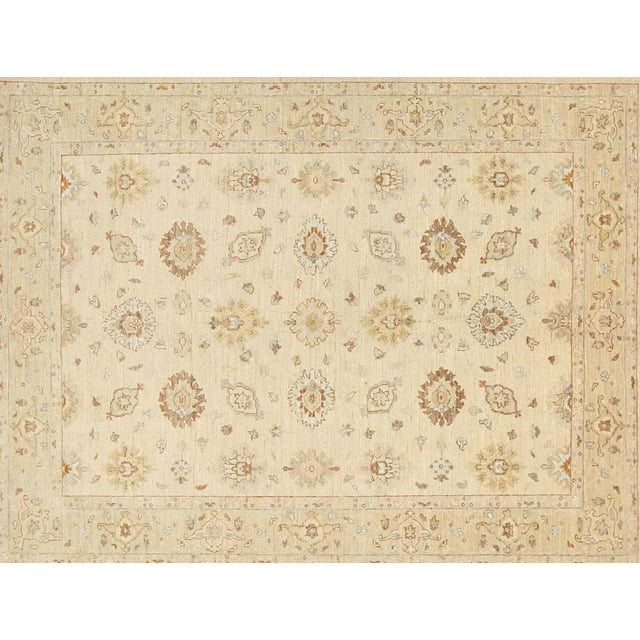 Ahgly Company Machine Washable Indoor Rectangle Traditional Sun Yellow Area Rugs, 8' x 12'