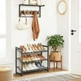 SONGMICS 3-Tier Shoe Rack Storage, Stackable Shoe Shelf Stand, Cool ...