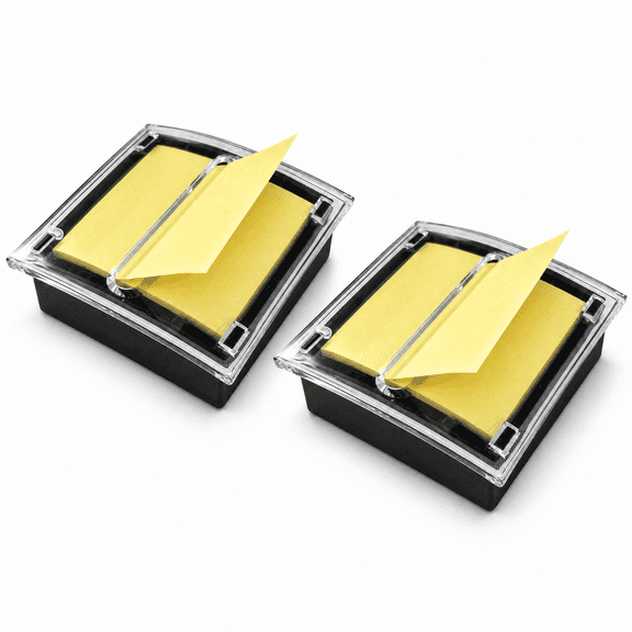 2 Pcs Pop up Sticky Notes Dispenser Sticky Note Holder Black Base Clear Top for 3 x 3 inches Pad Holder for Acrylic Memo Organizer Adult Use for Reminder Office Store
