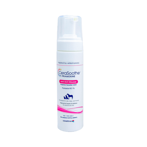 CeraSoothe® Pramoxine Anti-Itch Mousse for Dogs, Cats & Horses – Leave-On Soothing Skin Relief, 6.8 oz