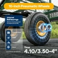 thumbnail image 6 of Heavy Duty 880 lbs Capacity Mesh Steel Garden Cart Folding Utility Wagon with Removable Sides and 4.10 3.50 4 Inch Wheels 10 Inch Tire Green, 6 of 7