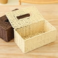 thumbnail image 6 of Hotel Restaurant Home Rustic Car Organizer Rattan Napkin Box Tissue Holder Paper Towel Dispenser Wipes Storage Case COFFEE, 6 of 8