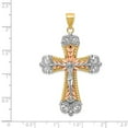 thumbnail image 3 of 14K Tri-Color Gold Charm Pendant Themed 55 mm 34 With White Rhodium Crucifix Cross, 3 of 4