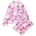 thumbnail image 3 of CONZONE Halloween Big Girls Pajamas Graphic Pjs Set Hallowmas Jammies Long Sleeve Button Down Shirts Pants 2 Piece Sleepwear Loungewear for Kids, 3 of 7