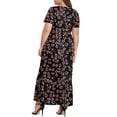 thumbnail image 3 of Mengpipi Women's Plus Size Casual Short Sleeve Crewneck Dress Flowy Tiered Loose Maxi Dress with Pockets 1X-5X, 3 of 14