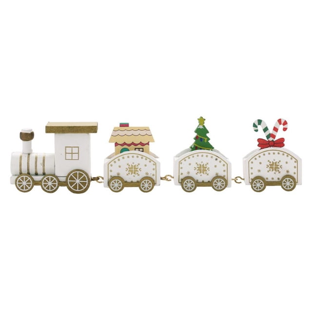 Tren de madera modelo encantador juguete lindo para la mesa del hogar 2023 regalos de Navidad blanco Hugtrwg Para estrenar