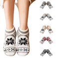 thumbnail image 2 of Gsakboxl Ankle Socks Women's Christmas Themed Printed Short Slipper Socks Soft Fleece Lined Fuzzy Non-slip Floor Socks Warm Cozy Home Socks for Winter, 2 of 7