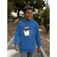 thumbnail image 2 of Penguin Varsity P - Cozy Mascot Emoji Graphic Youth's Hoodie, 2 of 4