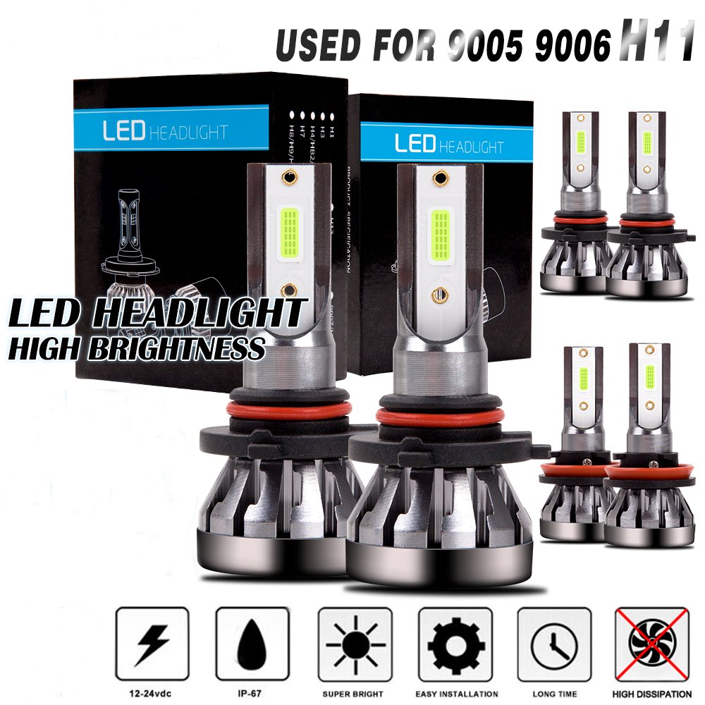 9005 9006 H11 LED Headlight High Low Beam Bulb 8000K Fog Light for Car
