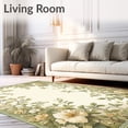thumbnail image 2 of Flatwoven High Traffic Area Rug, ACELENE Floral Area Sage & Beige Botanical Woven Design, Non Slip, Stain Resistant, Washable Area Rugs for Living Room, Bedroom(Beige, 5X7), 2 of 8